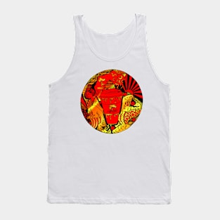 Gold and Red Coffee In Japan Tank Top